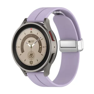 Силиконова Каишка Techsuit Watchband 20mm W011за Samsung Galaxy Watch 4, 5, Active 2, Huawei Watch GT3 (42mm), GT3 Pro (43mm), Лилав