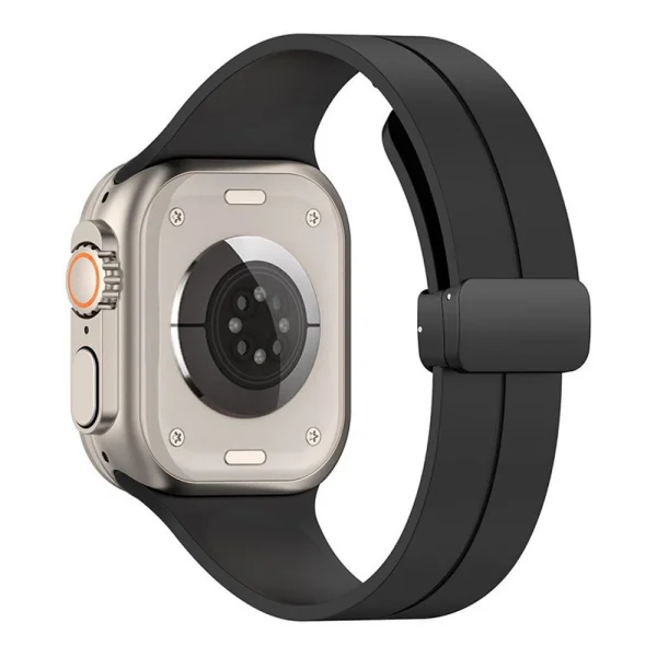 Techsuit Watchband W011 Silicone Strap for Apple Watch 1,2,3,4,5,6, Black 2