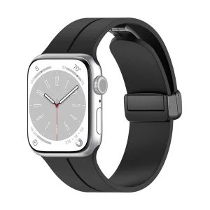 Силиконова Каишка Techsuit Watchband W011 за Apple Watch 1,2,3,4,5,6, Черен