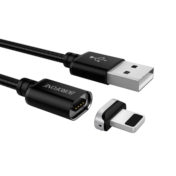 Magnetic Cable Borofone MagJet BU1, 3A, 1.2m, Lightning, Black 2
