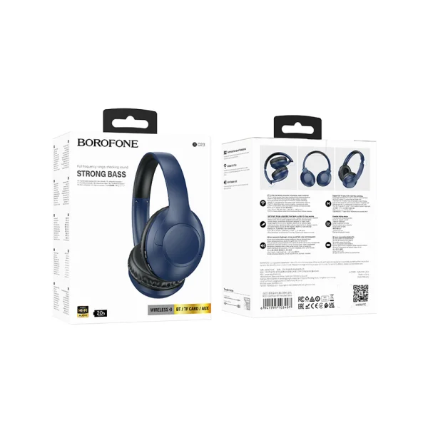 Безжични Слушалки BOROFONE BO23 Glamour, Bluetooth, Син 4