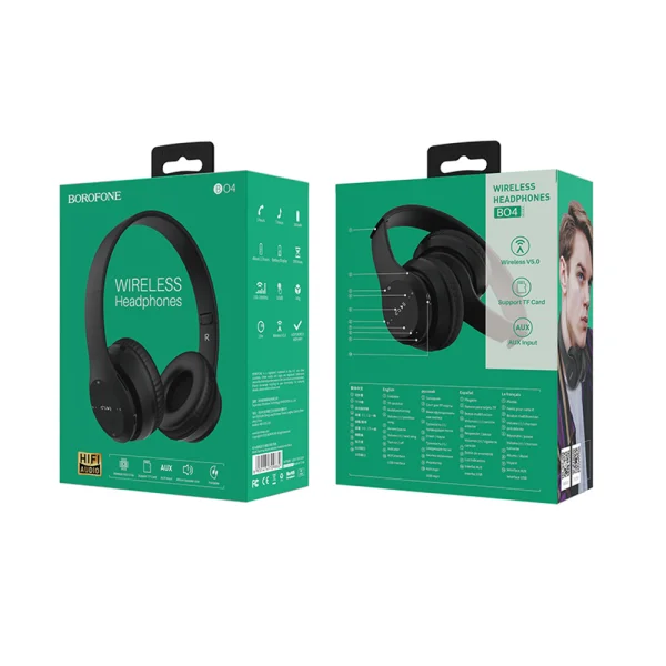 Безжични Слушалки BOROFONE BO4 Charming Rhyme, Bluetooth, Черен 4