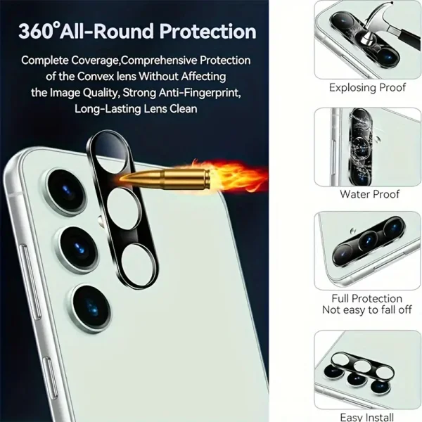 3D Glass Camera Protector for Samsung Galaxy S23 FE, Black 2