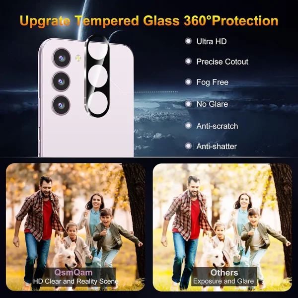 3D Glass Camera Protector for Samsung Galaxy S23 FE, Black 3