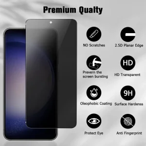 Стъклен Протектор Full Glue PRIVACY за Samsung Galaxy S23 FE, Черен 4