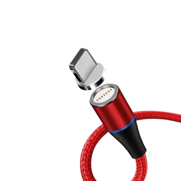 Магнитен кабел Magnetic от USB към Lightning за iPhone 5/6/7/8/X 3A, 1m, Червен 3