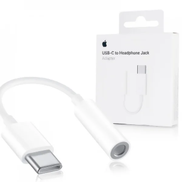 Apple MU7E2ZM A Adapter with Jack 3.5 mm to Type C, White 1