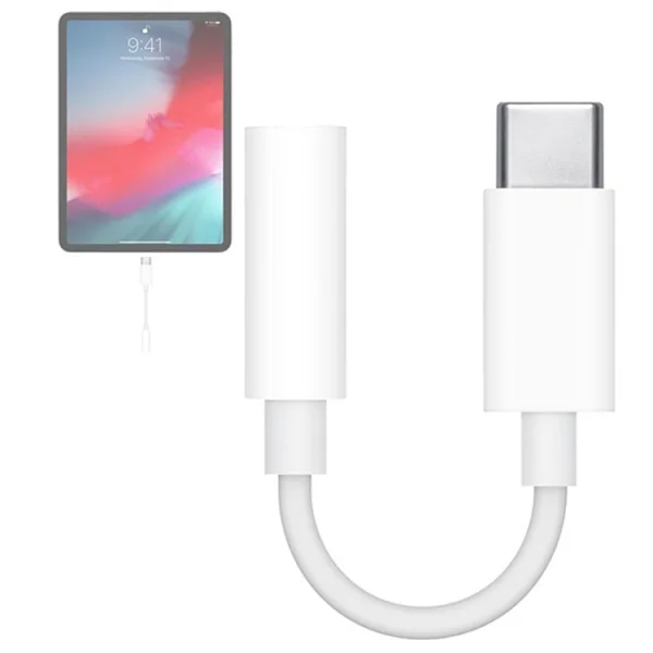 Apple MU7E2ZM A Adapter with Jack 3.5 mm to Type C, White 2