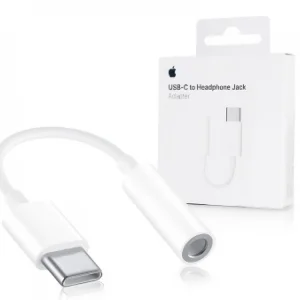 Преходник на Apple MU7E2ZM A с Jack 3.5 mm към Type C, Бял