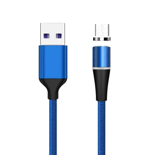 Магнитен кабел Magnetic от USB към Micro USB, 3A, 1m, Син 2