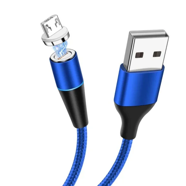 Магнитен кабел Magnetic от USB към Micro USB, 3A, 1m, Син 1