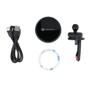 Car holder with wireless charging FORCELL HS2, support MagSafe, 15W, Black 4