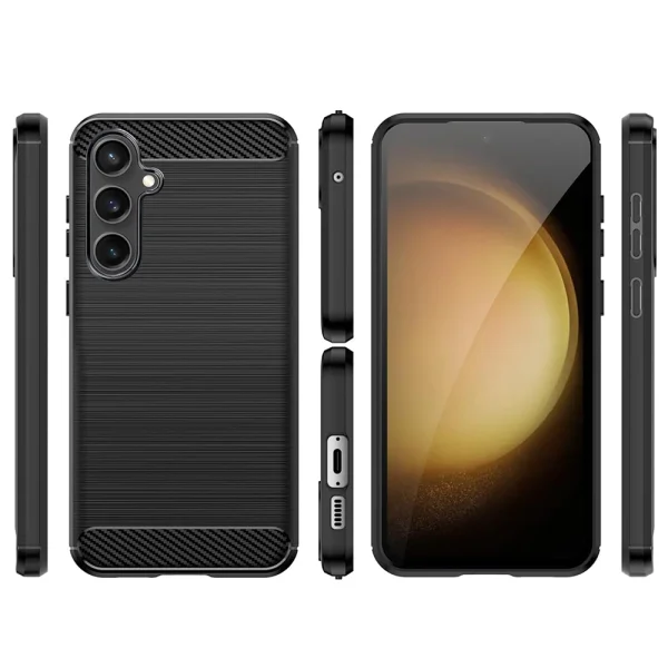 Силиконов калъф Carbon Fibre Brushed за Samsung Galaxy S23 FE, Черен 4