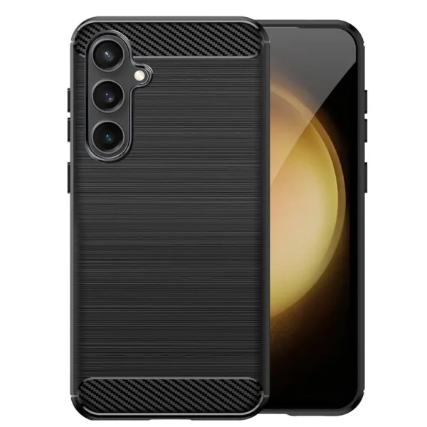 Силиконов калъф Carbon Fibre Brushed за Samsung Galaxy S23 FE, Черен 2