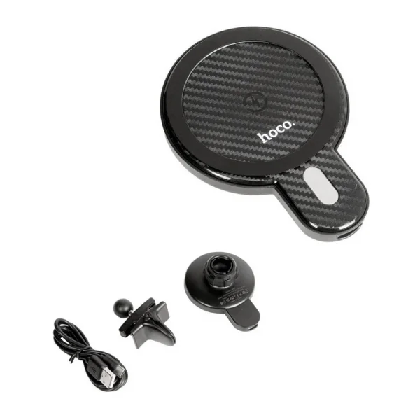 Car holder with wireless charging HOCO CA85, support MagSafe Ultra-fast, Black 3