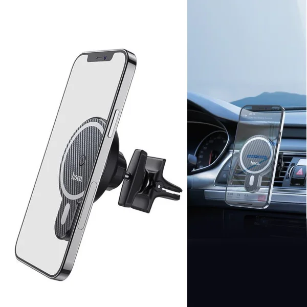 Car holder with wireless charging HOCO CA85, support MagSafe Ultra-fast, Black 4