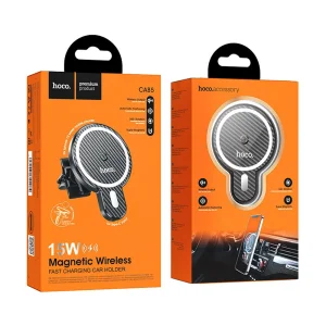 Car holder with wireless charging HOCO CA85, support MagSafe Ultra-fast, Black 5