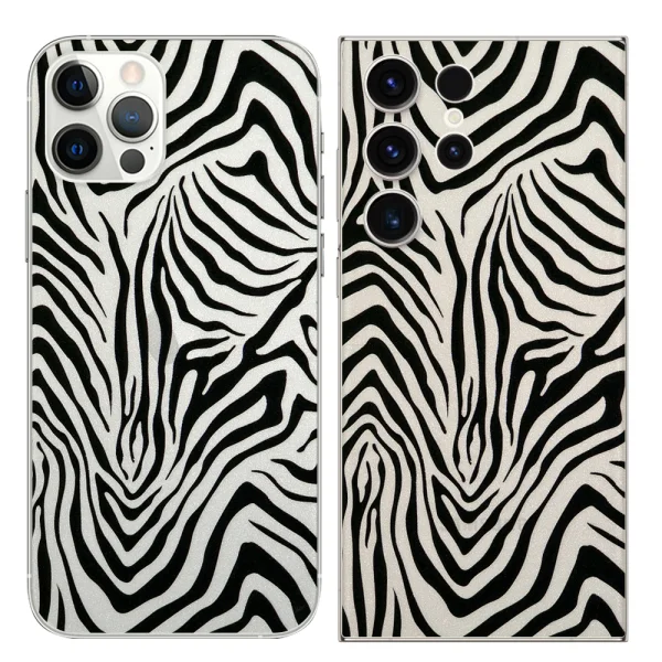Custom Cut Foil Phone Protector (Back), Zebra 1