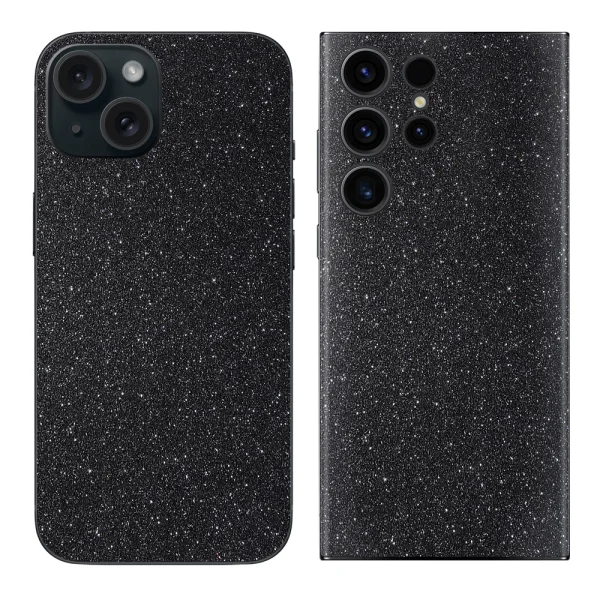 Custom Cut Phone Foil Protector (Back), black glitter 1