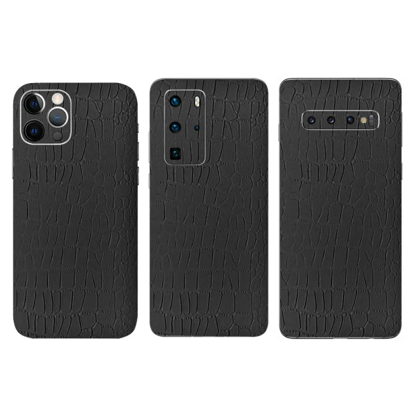 Cut Film Phone Protector (Back), Black Snake Skin 1