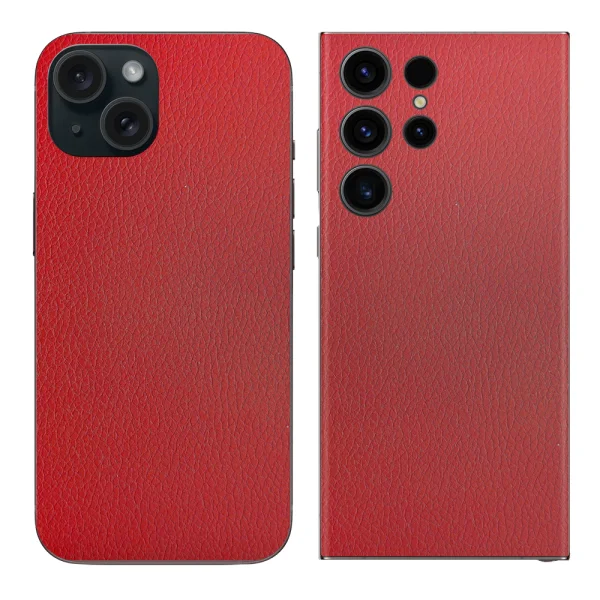 Cut Foil Phone Protector (Back), 3M red leather 1