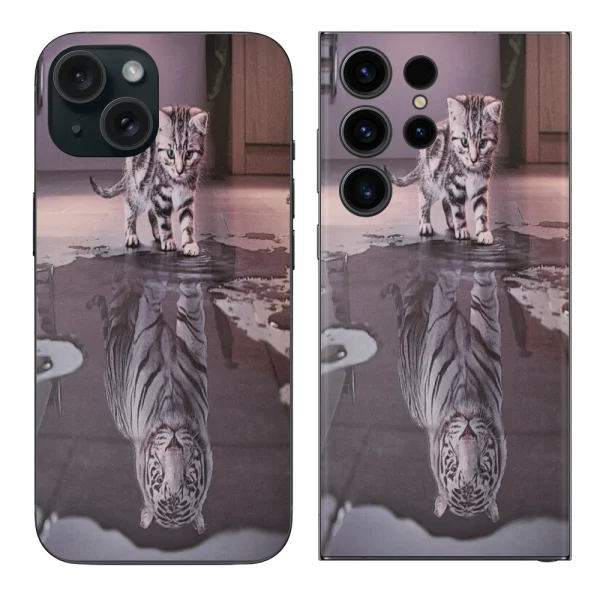 Custom Cut Phone Skin Protector (Back), 3D Tiger Soul 1