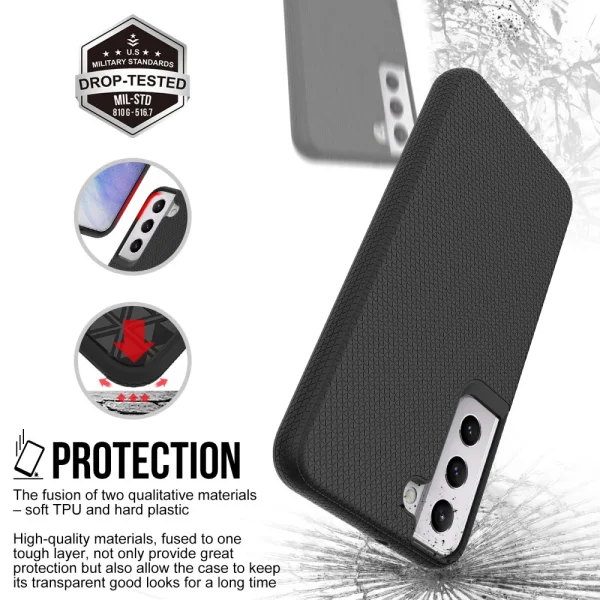 Удароустойчив калъф Triangle Military за Samsung Galaxy S22, Черен 5