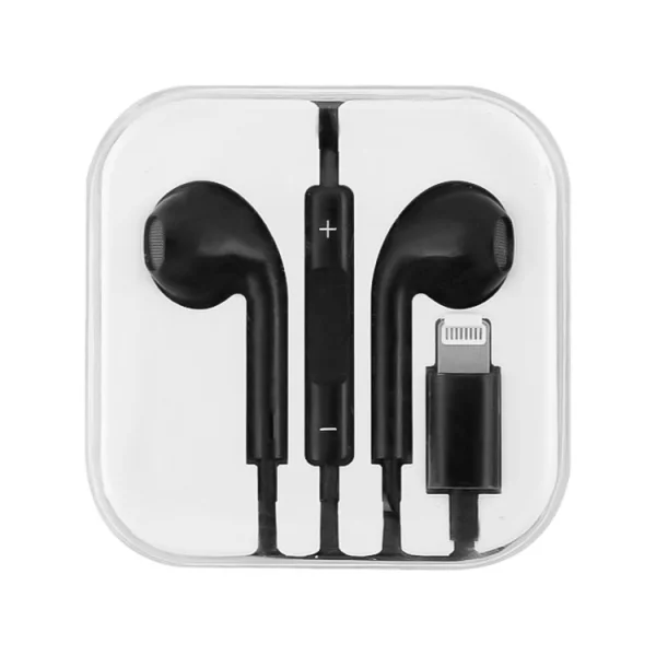 Слушалки с микрофон HF. Lightning iPhone 7/7Plus/8/8Plus/X  MEGA BASS, Черен 2