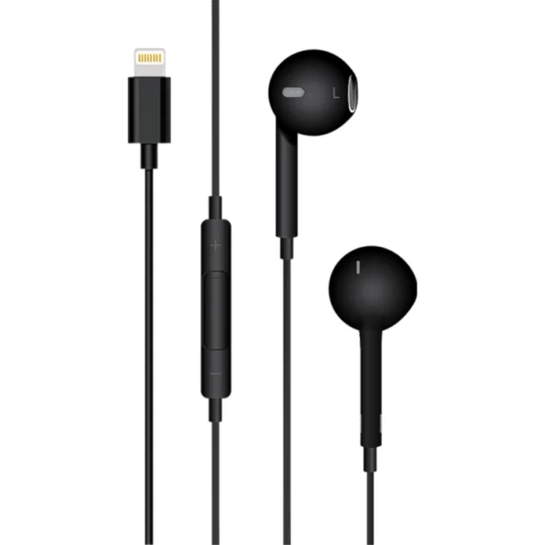 Слушалки с микрофон HF. Lightning iPhone 7/7Plus/8/8Plus/X  MEGA BASS, Черен 1