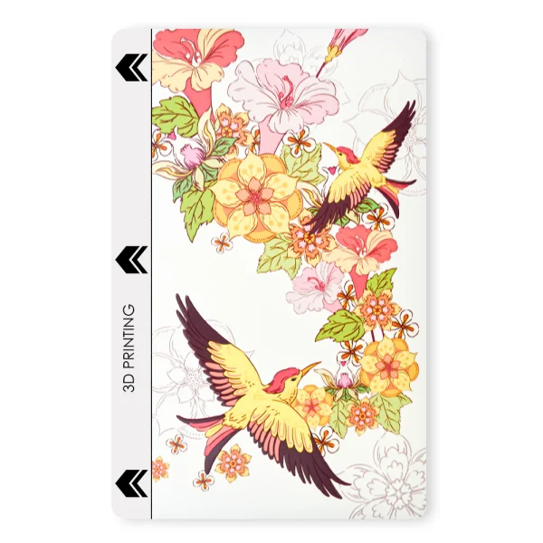 Custom Cut Foil Phone Protector (Back), 3D flowers and birds 2