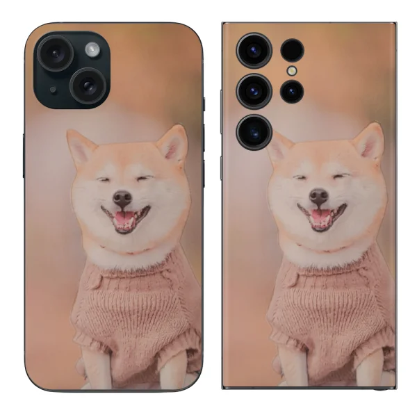 Cut-to-fit Foil Phone Protector (Back), 3D Dog 1