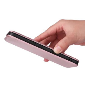 Калъф Тефтер Carbon за Xiaomi 13T/13T Pro, Розово-златист 4