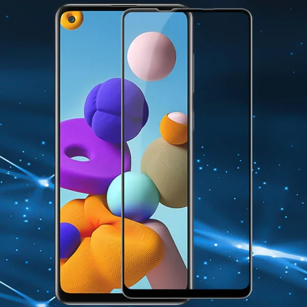 5D Full Glue Tempered Glass Protector for Samsung Galaxy A21s, Black 5