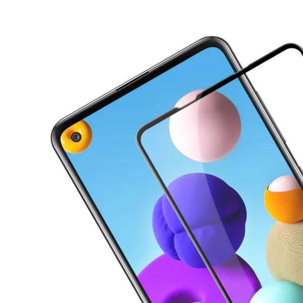 5D Full Glue Tempered Glass Protector for Samsung Galaxy A21s, Black 6