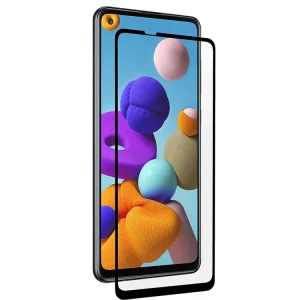 Стъклен протектор 5D Full Glue за Samsung Galaxy A21s, Черен