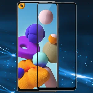 5D Full Glue Tempered Glass Protector for Samsung Galaxy A21s, Black 5
