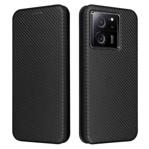 Калъф Тефтер Carbon за Xiaomi 13T/13T Pro, Черен
