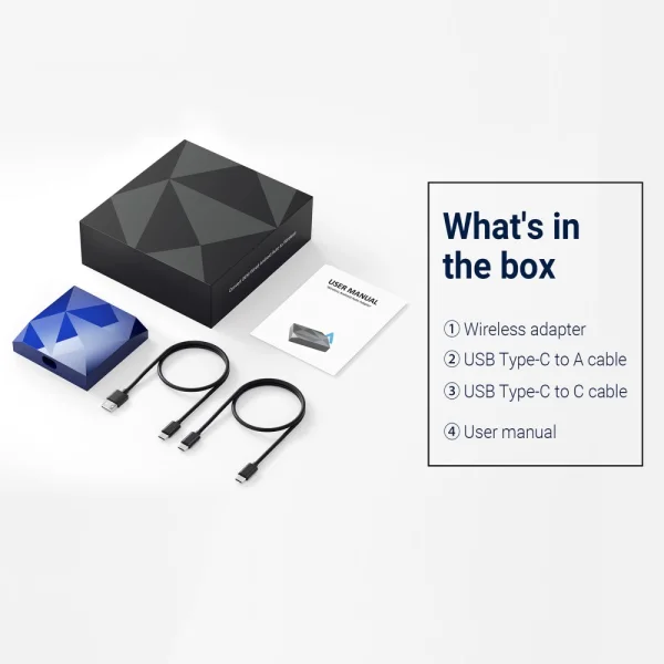 Wireless Carplay Android Auto Adapter CP-79, Blue 6