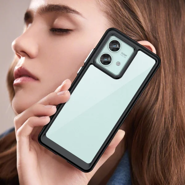 Удароустойчив калъф Acrylic за Motorola Edge 40 Neo 5G, Черен 4