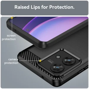 Силиконов Калъф Carbon Fibre Brushed за Motorola Edge 40 Neo 5G, Черен 6