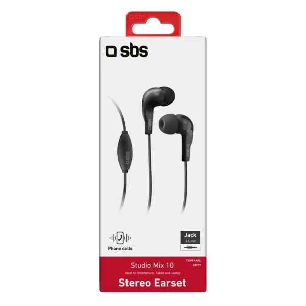 Слушалки с микрофон SBS MIX 10, Jack 3.5mm, Черен 5