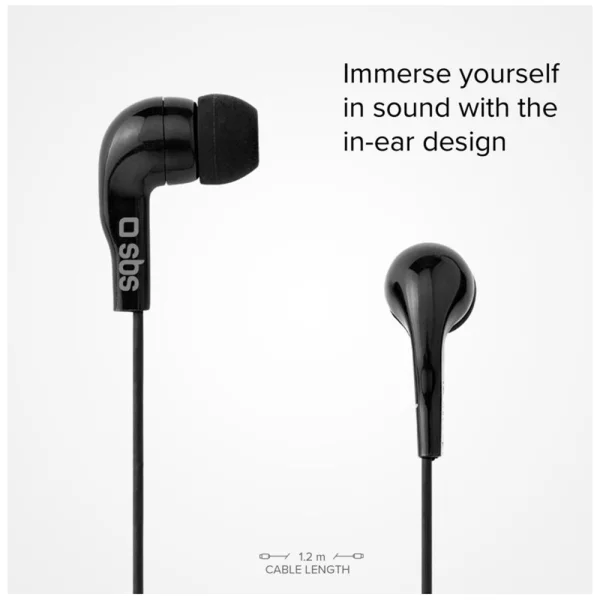 Слушалки с микрофон SBS MIX 10, Jack 3.5mm, Черен 2