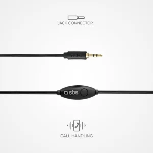 Слушалки с микрофон SBS MIX 10, Jack 3.5mm, Черен 3
