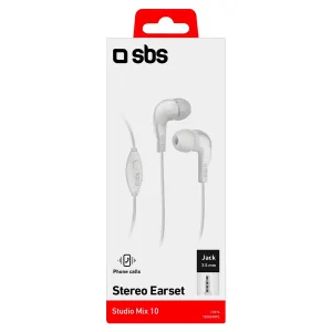 Слушалки с микрофон SBS MIX 10, Jack 3.5mm, Бял 5