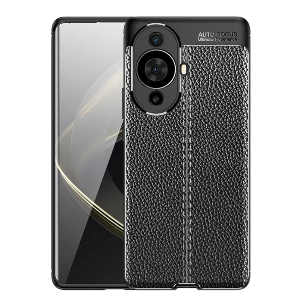 Litchi silicone case for Huawei nova 11 Pro / nova 11 Ultra, Black 1