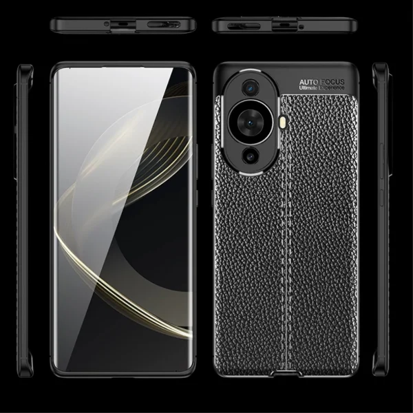 Litchi silicone case for Huawei nova 11 Pro / nova 11 Ultra, Black 3
