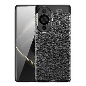 Силиконов калъф Litchi за Huawei nova 11 Pro / nova 11 Ultra, Черен