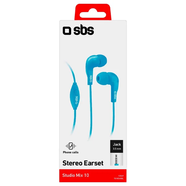 Слушалки с микрофон SBS MIX 10, Jack 3.5mm, Син 5