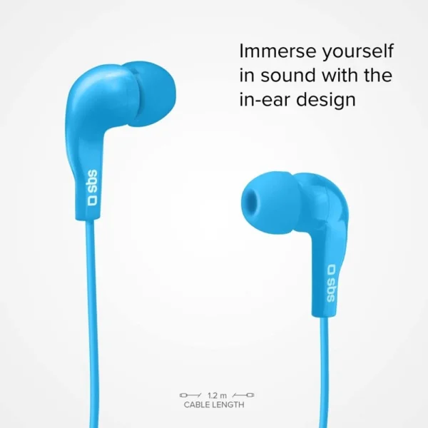 Слушалки с микрофон SBS MIX 10, Jack 3.5mm, Син 3