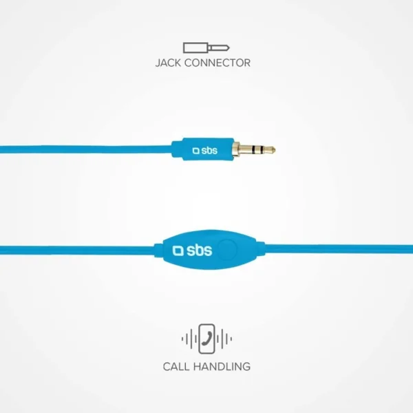 Слушалки с микрофон SBS MIX 10, Jack 3.5mm, Син 2